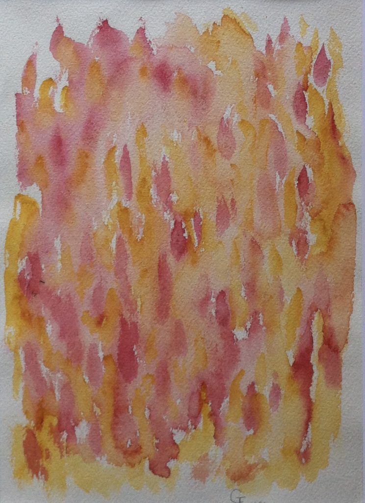 J.S. Bach in Locronan, aquarelle on paper