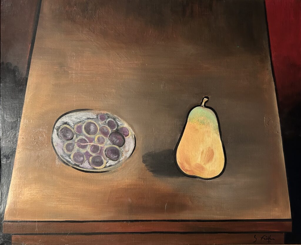 Poire et raisins